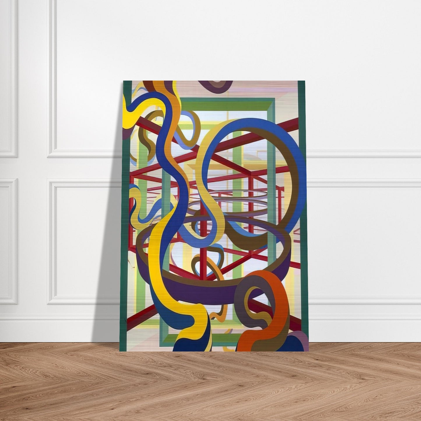 Vorcex IV - Al Held Brushed Aluminum Print - 70x100 cm / 28x40 inches | Al Held Aluminum Print | Al Held Prints