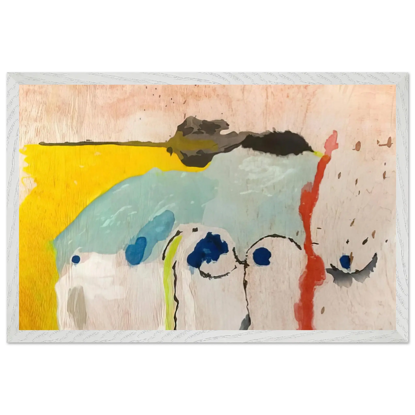 Helen Frankenthaler - Tales of Genji I - 1998 Wall art - 40x50 cm / 16x20 Inches - Premium Wooden Framed Poster With Fine Art Paper - Black frame