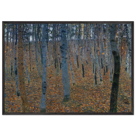 BEECH GROVE I - Gustav Klimt 70x100 cm / 28x40 inches Framed Art Print – Black Wooden Frame