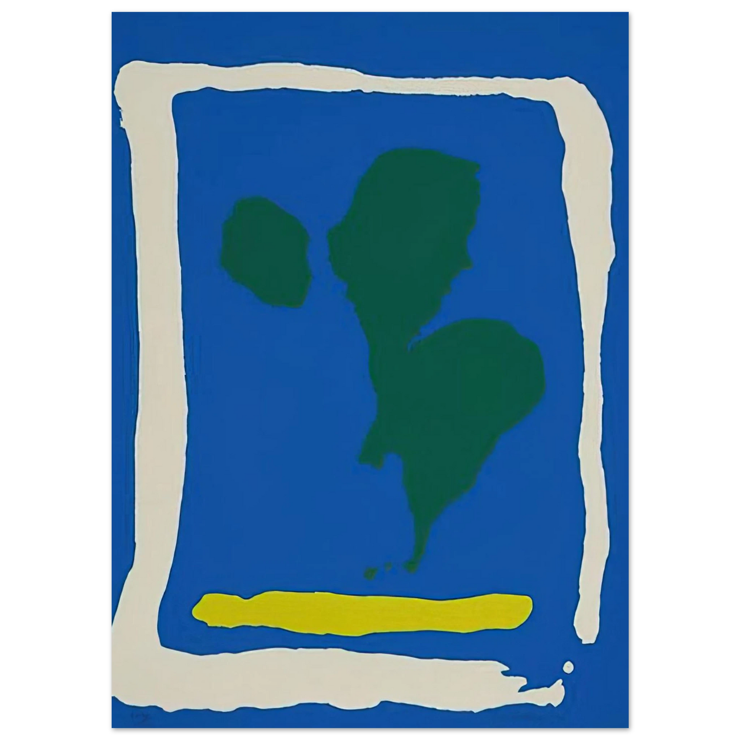 Helen Frankenthaler - Air Frame - 1965 Wall art - 13x18 cm / 5x7 inches - Premium Wooden Framed Poster With Fine Art Paper-canvas - Black frame