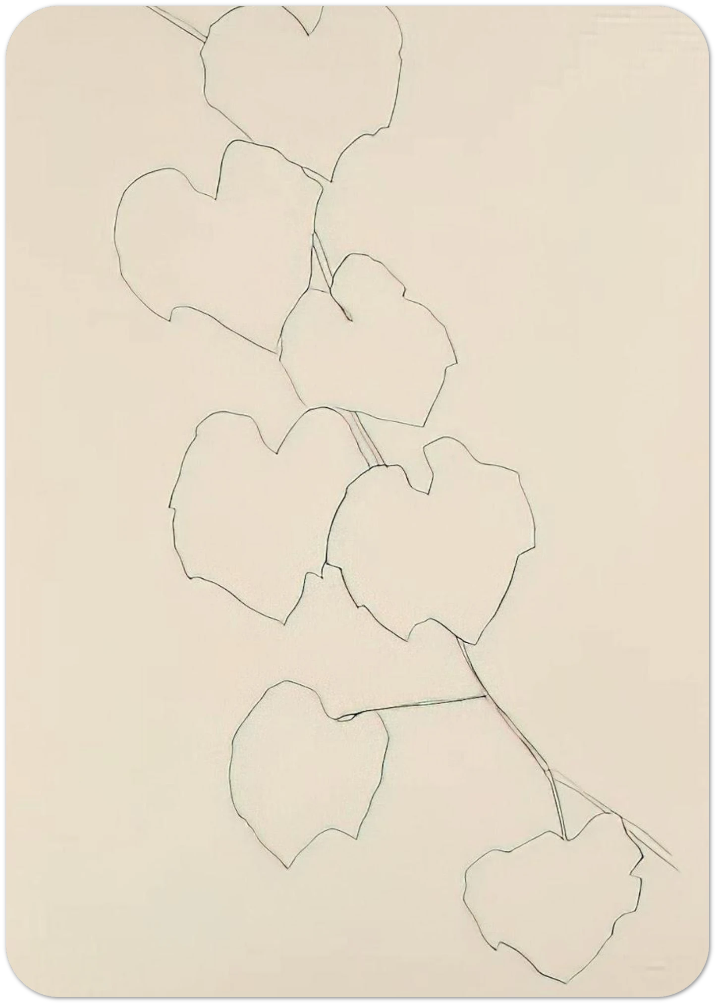 Grape Leaves II By Ellsworth Kelly Pack of 10 Post Cards | Ellsworth Kelly Post Cards | A6 (10.5 x 14.8 cm) - 4.1 x 5.8 inches