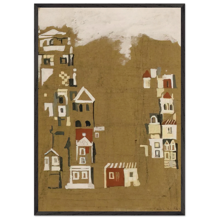 Maisons - 1946 - Maria Helena Vieira da Silva 70x100 cm / 28x40 inches Framed Art Print – Black Wooden Frame