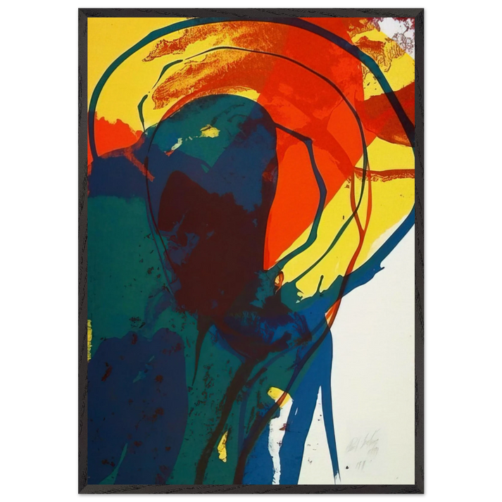 Untitled - Abstract Expressionism N4 - Paul Jenkins 70x100 cm / 28x40 inches Framed Art Print – Black Wooden Frame