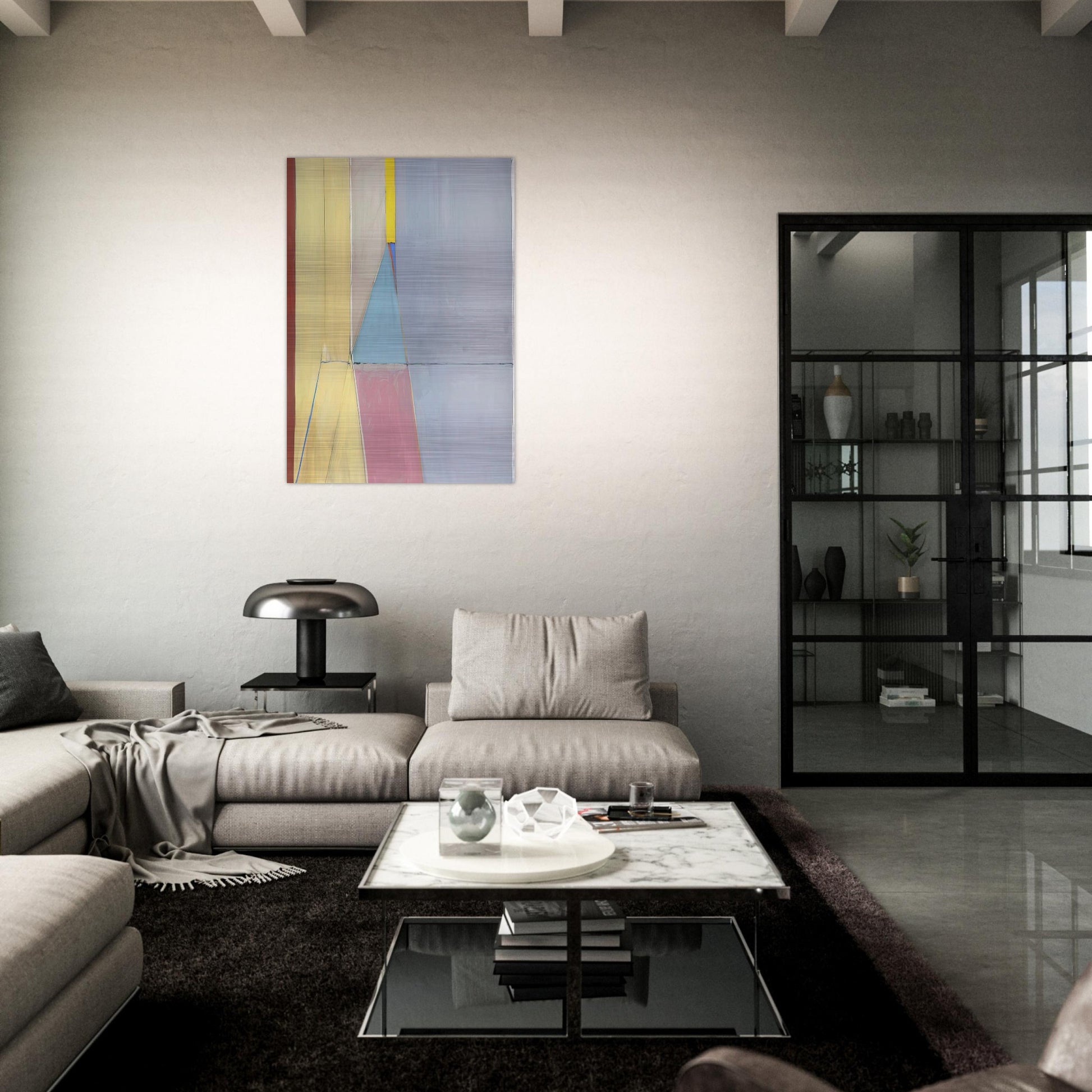 Ocean Park #21 - Richard Diebenkorn Brushed Aluminum Print - 70x100 cm / 28x40 inches | Richard Diebenkorn Aluminum Print | Richard Diebenkorn Prints