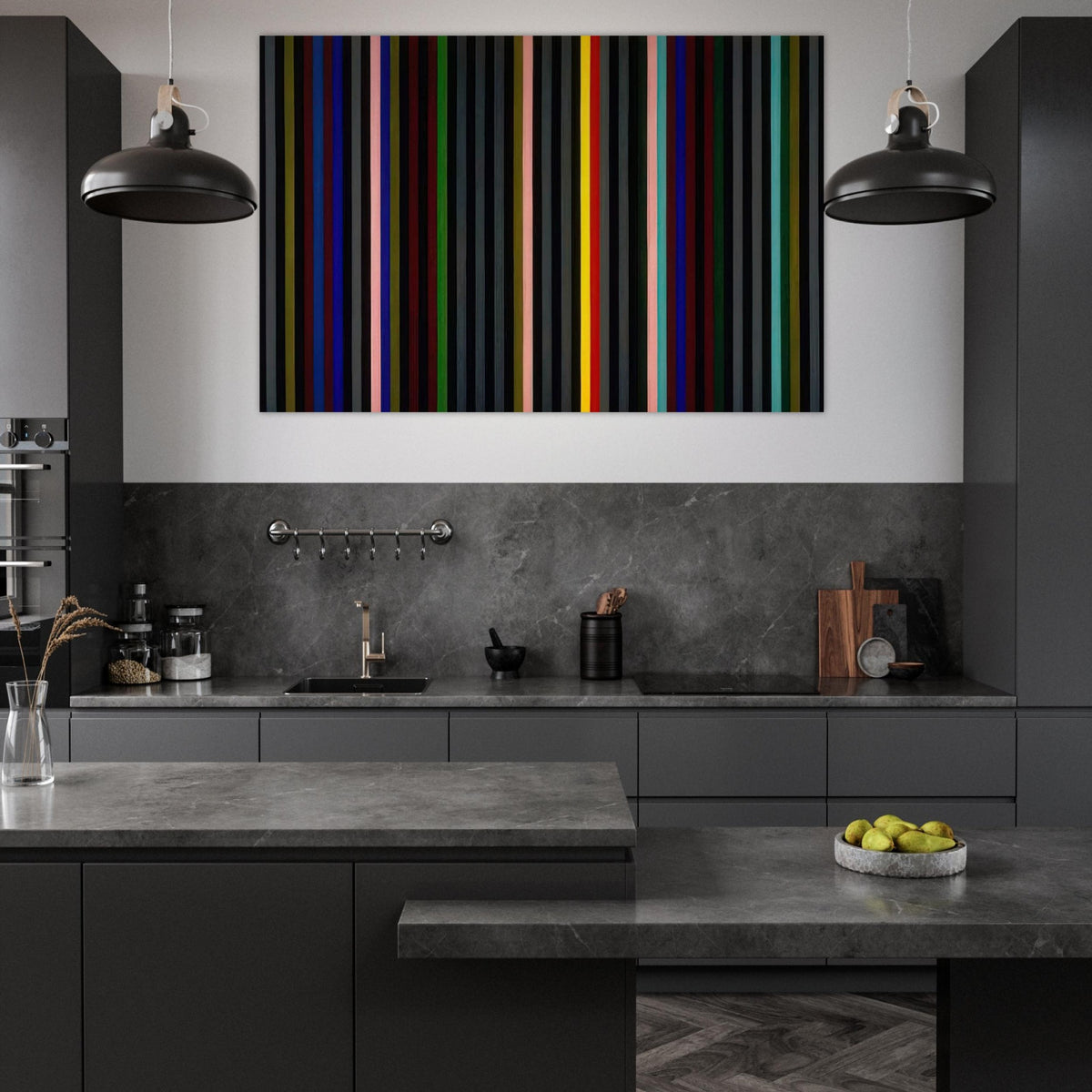 Black Grey Beat - 1964 - Gene Davis Art Prints - 100x150 cm / 40x60″ inches | Gene Davis Poster | Gene Davis Prints