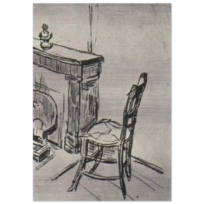 Chair near the Stove - Vincent van Gogh Brushed Aluminum Print - 70x100 cm / 28x40 inches | Vincent van Gogh Aluminum Print | Vincent van Gogh Prints