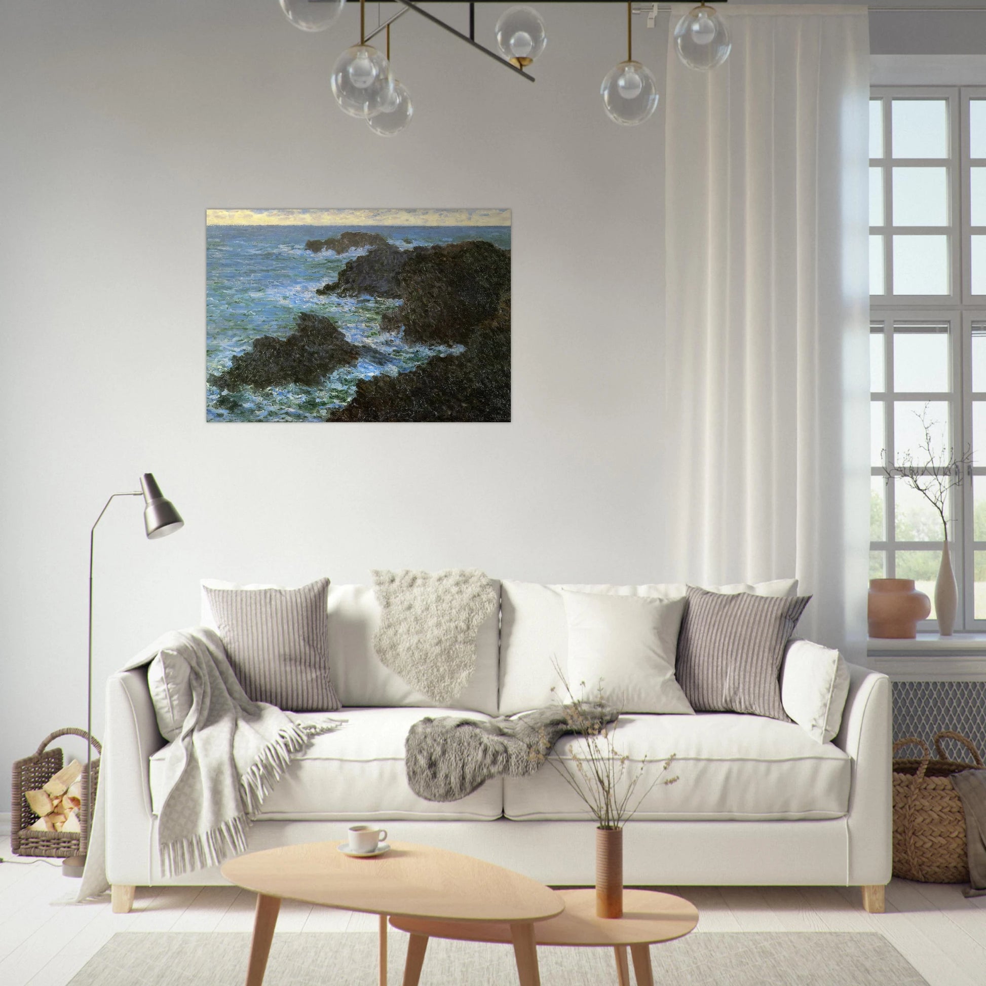 The rocks of Belle-Ile - claude monet Brushed Aluminum Print - 70x100 cm / 28x40 inches | claude monet Aluminum Print | claude monet Prints