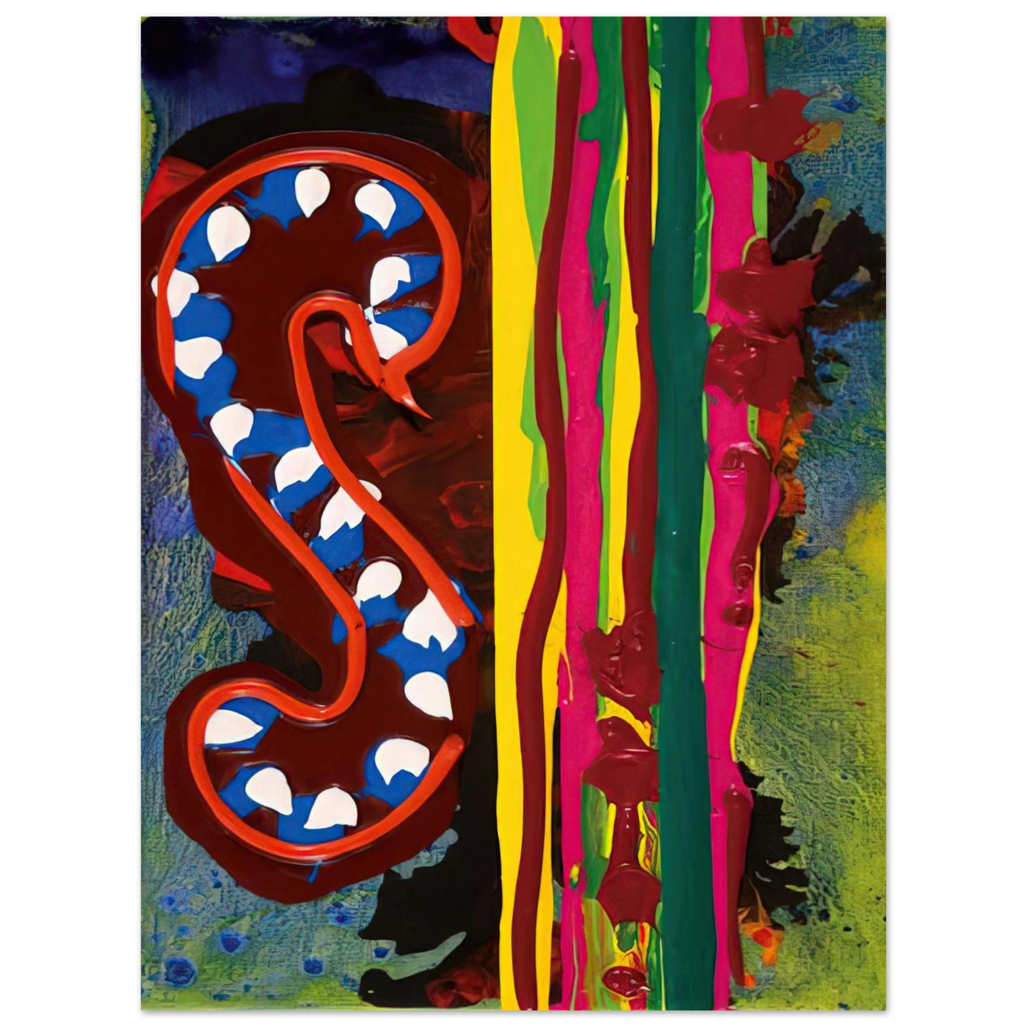 John Hoyland - Spirit Night - 18.06.98 - 1998  75x100 cm / 30x40inches Fine Art Poster