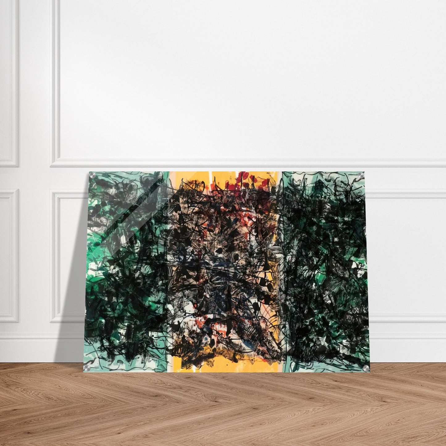 Triptyque orange - Jean-Paul Riopelle Acrylic Print - 70x100 cm / 28x40″ inches
