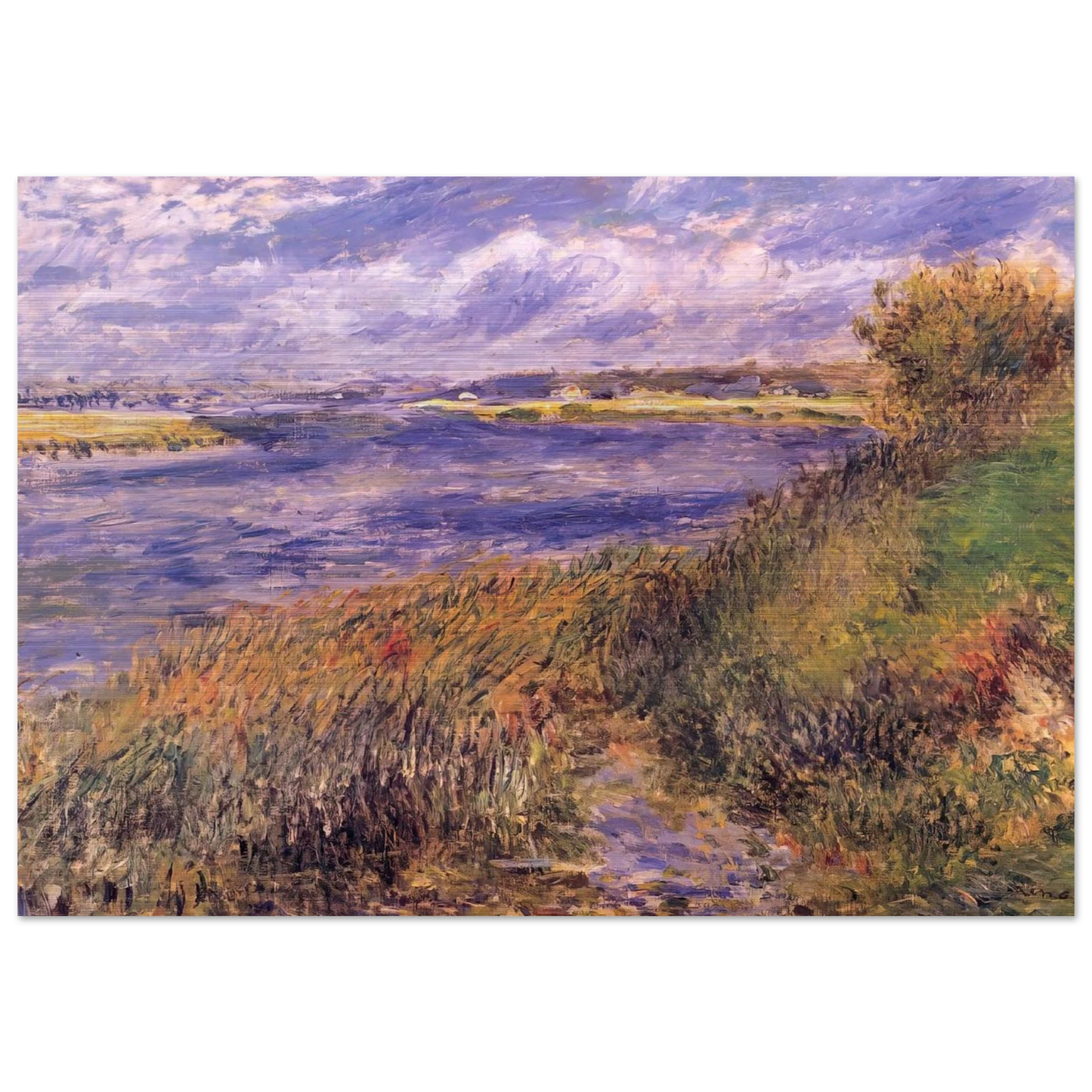 Banks of the Seine at Champrosay - Pierre-Auguste Renoir Brushed Aluminum Print - 70x100 cm / 28x40 inches | Pierre-Auguste Renoir Aluminum Print | Pierre-Auguste Renoir Prints