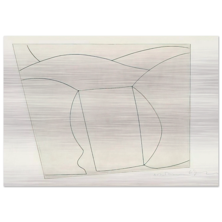 3 forms in a landscape - 1967 - Ben Nicholson Brushed Aluminum Print - 70x100 cm / 28x40 inches | Ben Nicholson Aluminum Print | Ben Nicholson Prints