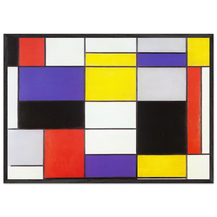 Composition A - Piet Mondrian 70x100 cm / 28x40 inches Framed Art Print – Black Wooden Frame
