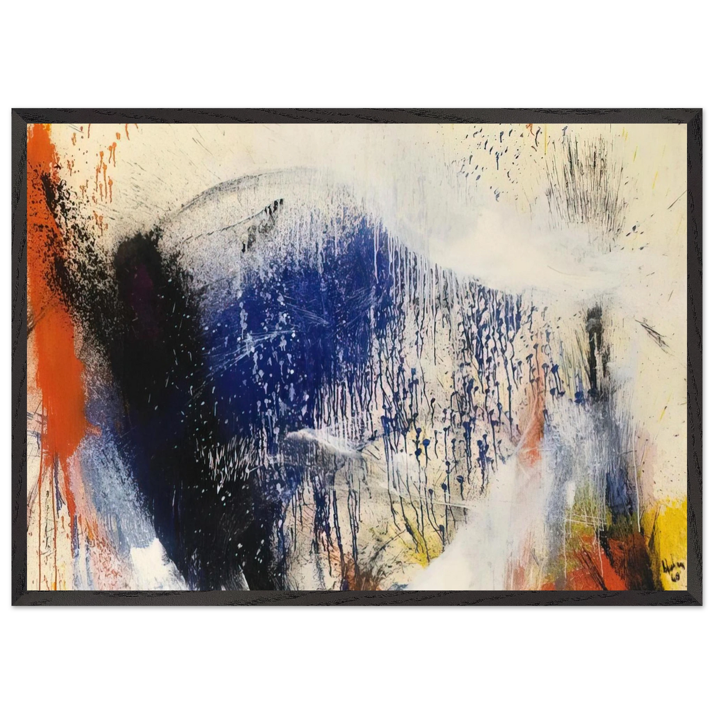 Helen Frankenthaler - Untitled - 1960 Wall art - 20x25 cm / 8x10 inches - Premium Wooden Framed Poster With Fine Art Paper-canvas - Black frame