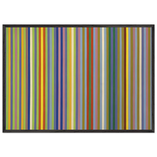 Lemon Ice - 1965 - Gene Davis 70x100 cm / 28x40 inches Framed Art Print – Black Wooden Frame