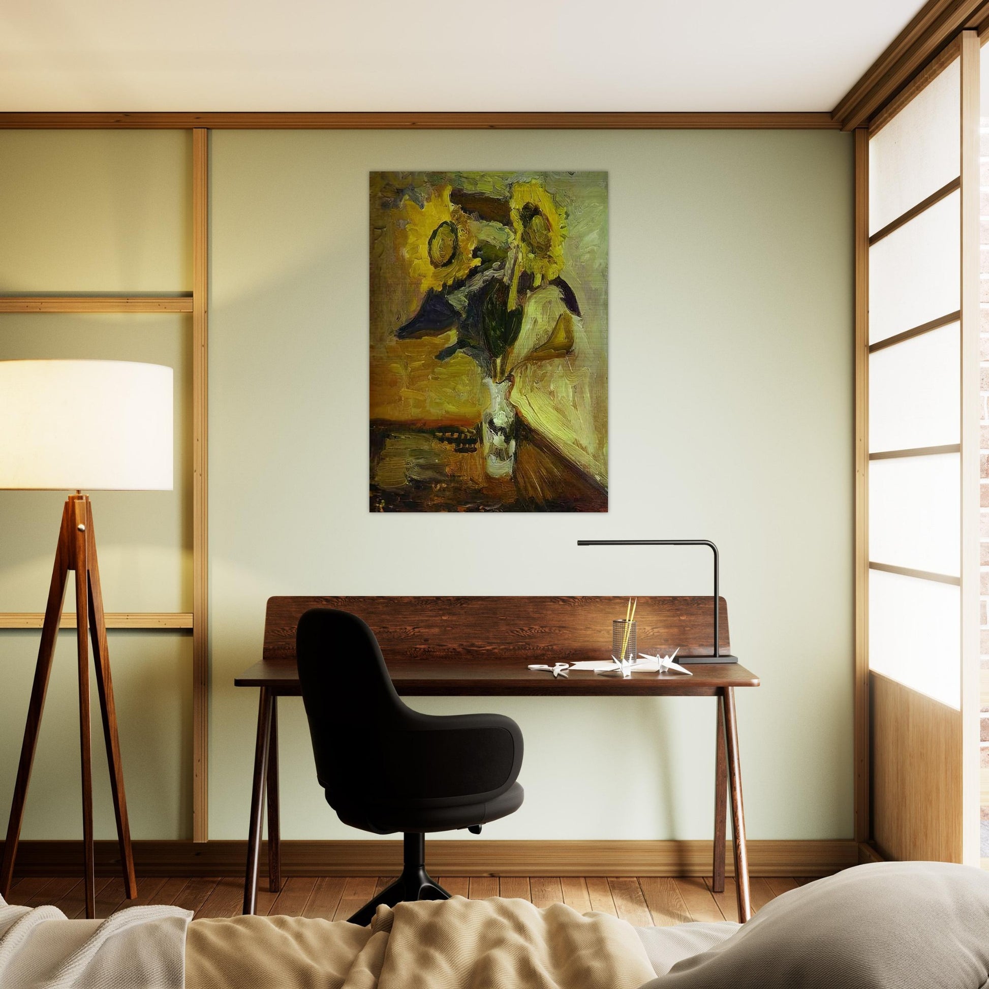 VASE OF SUNFLOWERS 1898 - Henri Matisse Brushed Aluminum Print - 70x100 cm / 28x40 inches | Henri Matisse Aluminum Print | Henri Matisse Prints