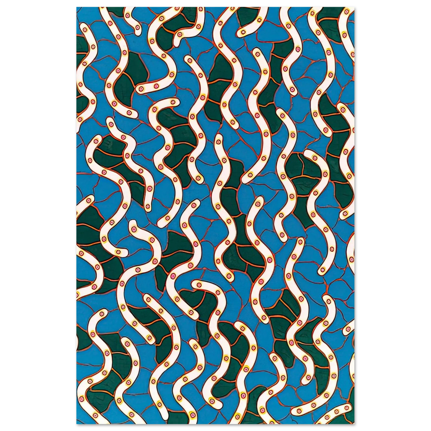Yayoi Kusama - WAVES ON THE HUDSON RIVER 1988 Fine Art Poster