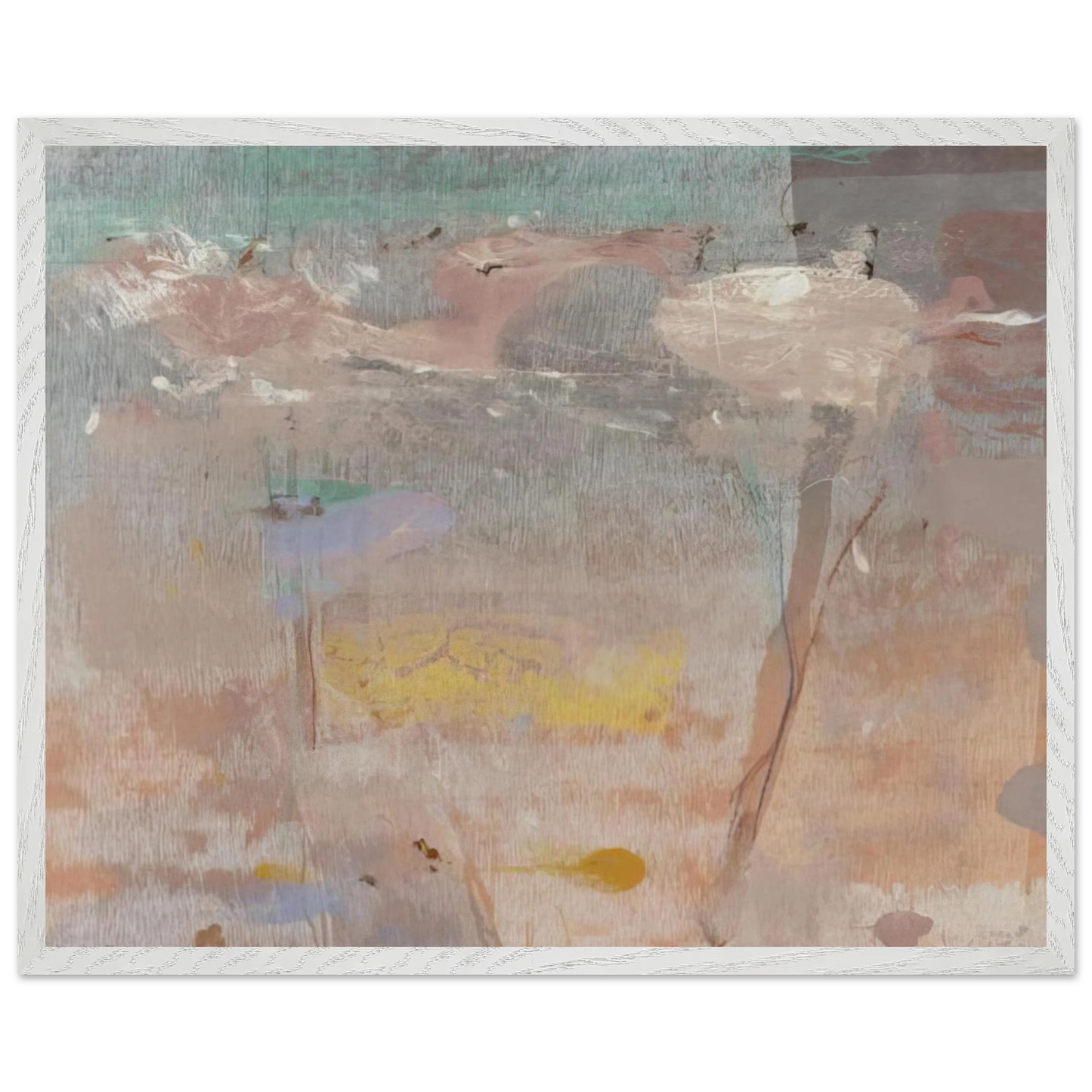 Helen Frankenthaler - Monotype I - 1981 Wall art - A2 (42 x 59.4  cm) - Premium Wooden Framed Poster With Fine Art Paper-canvas - White frame