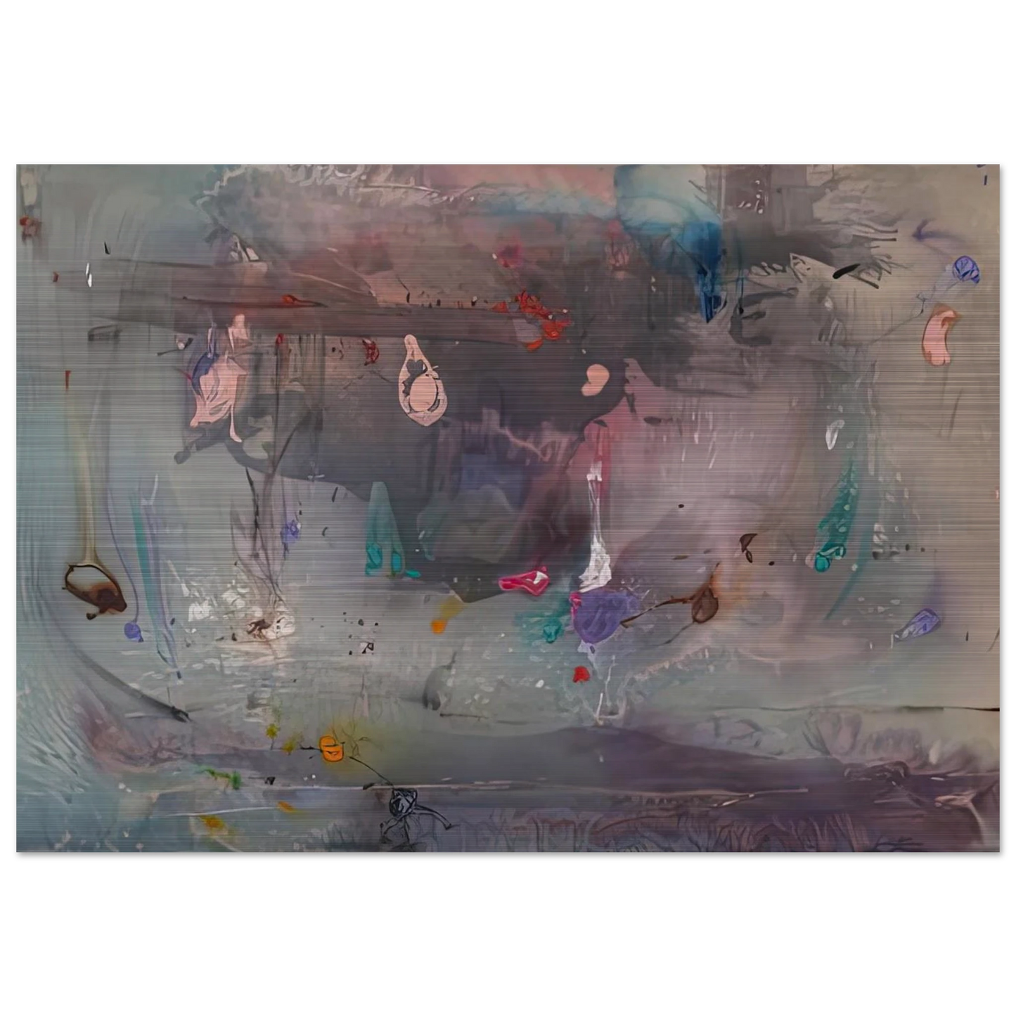 Grey Fireworks, 1982- - Helen Frankenthaler Brushed Aluminum Print - 70x100 cm / 28x40 inches | Helen Frankenthaler Aluminum Print | Helen Frankenthaler Prints