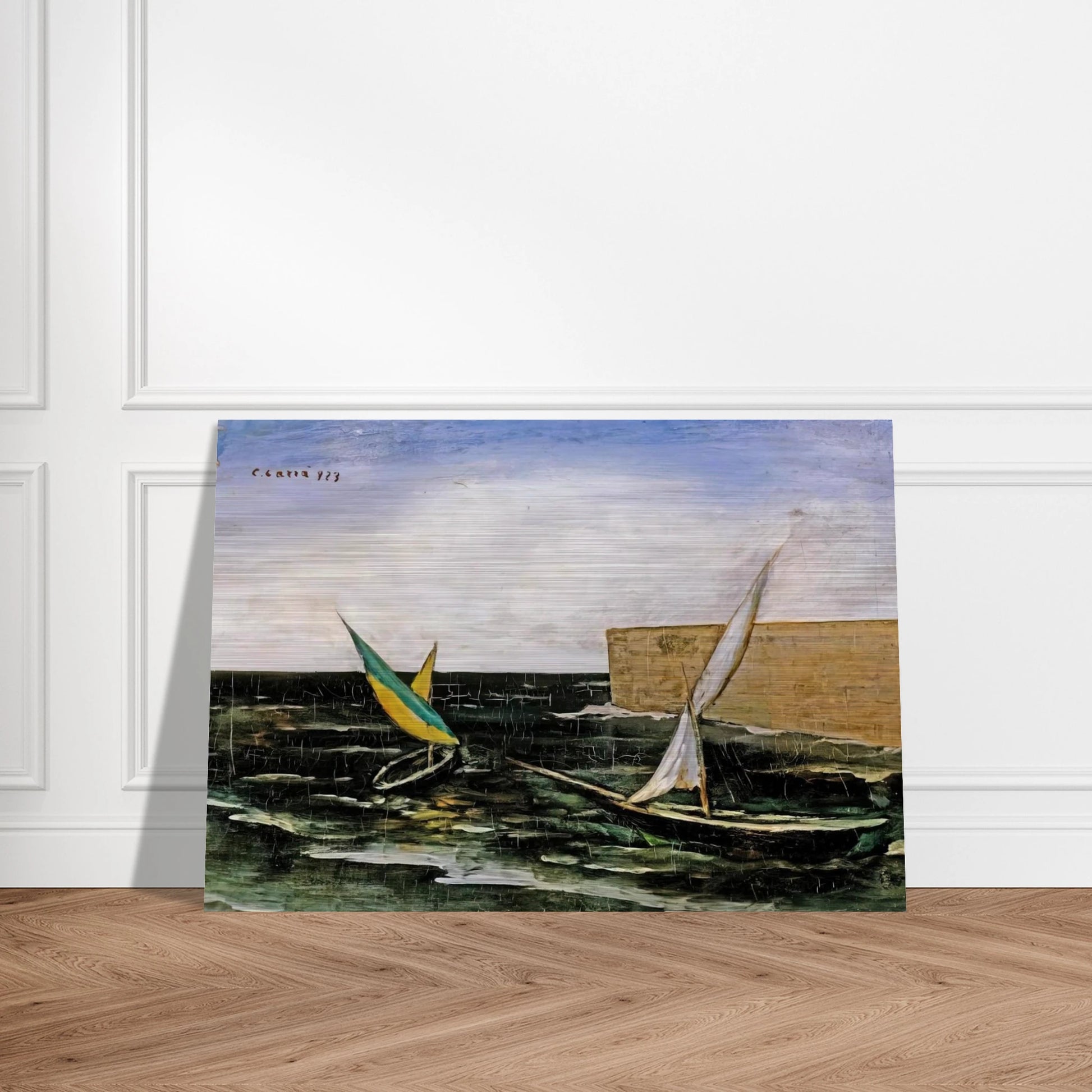 VELE NEL PORTO - Carlo Carra Brushed Aluminum Print - 70x100 cm / 28x40 inches | Carlo Carra Aluminum Print | Carlo Carra Prints