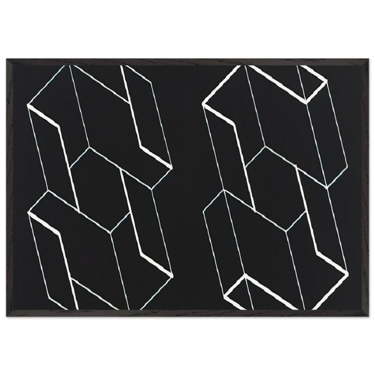 DUO H 1966 - Josef Albers 70x100 cm / 28x40 inches Framed Art Print – Black Wooden Frame