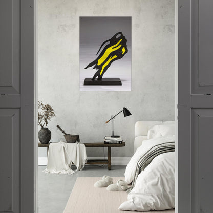WEISMAN AWARD YELLOW BRUSHSTROKE 1991 - Roy Lichtenstein Brushed Aluminum Print - 70x100 cm / 28x40 inches | Roy Lichtenstein Aluminum Print | Roy Lichtenstein Prints