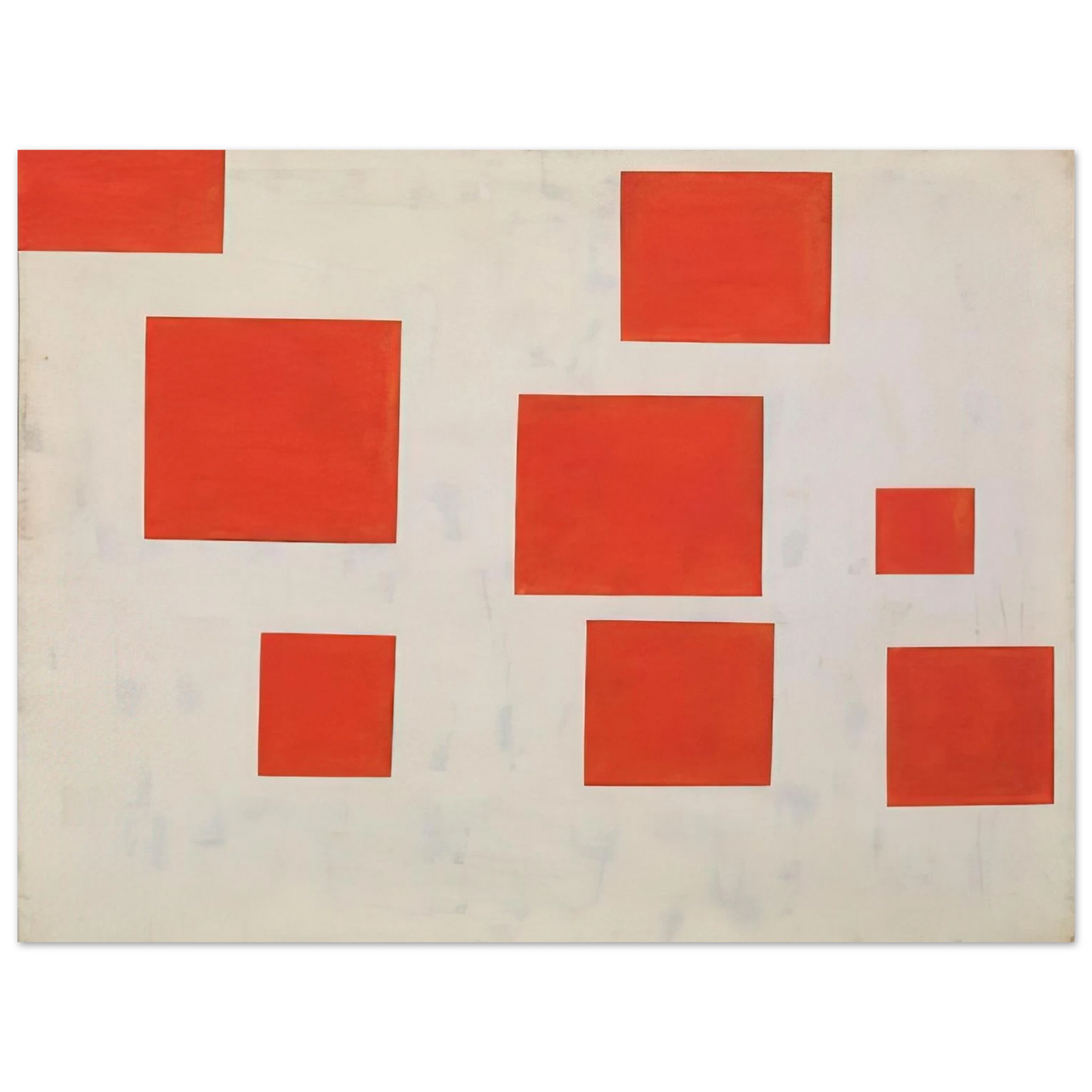 Blinky Palermo - KOMPOSITION MIT 8 ROTEN RECHTECKEN COMPOSITION WITH 8 RED RECTANGLES 1964  75x100 cm / 30x40inches Fine Art Poster