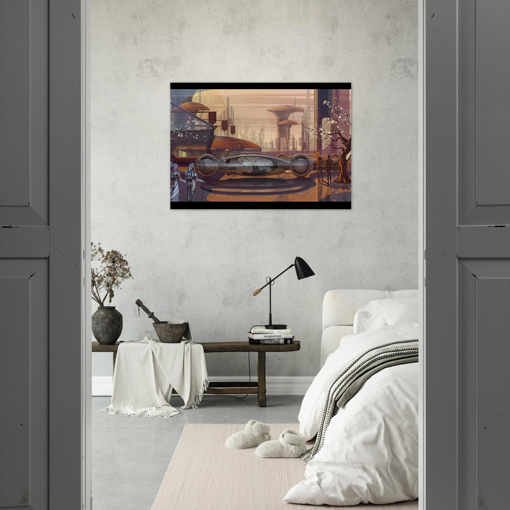 Syd Mead - Syd Mead Brushed Aluminum Print - 70x100 cm / 28x40 inches | Syd Mead Aluminum Print | Syd Mead Prints