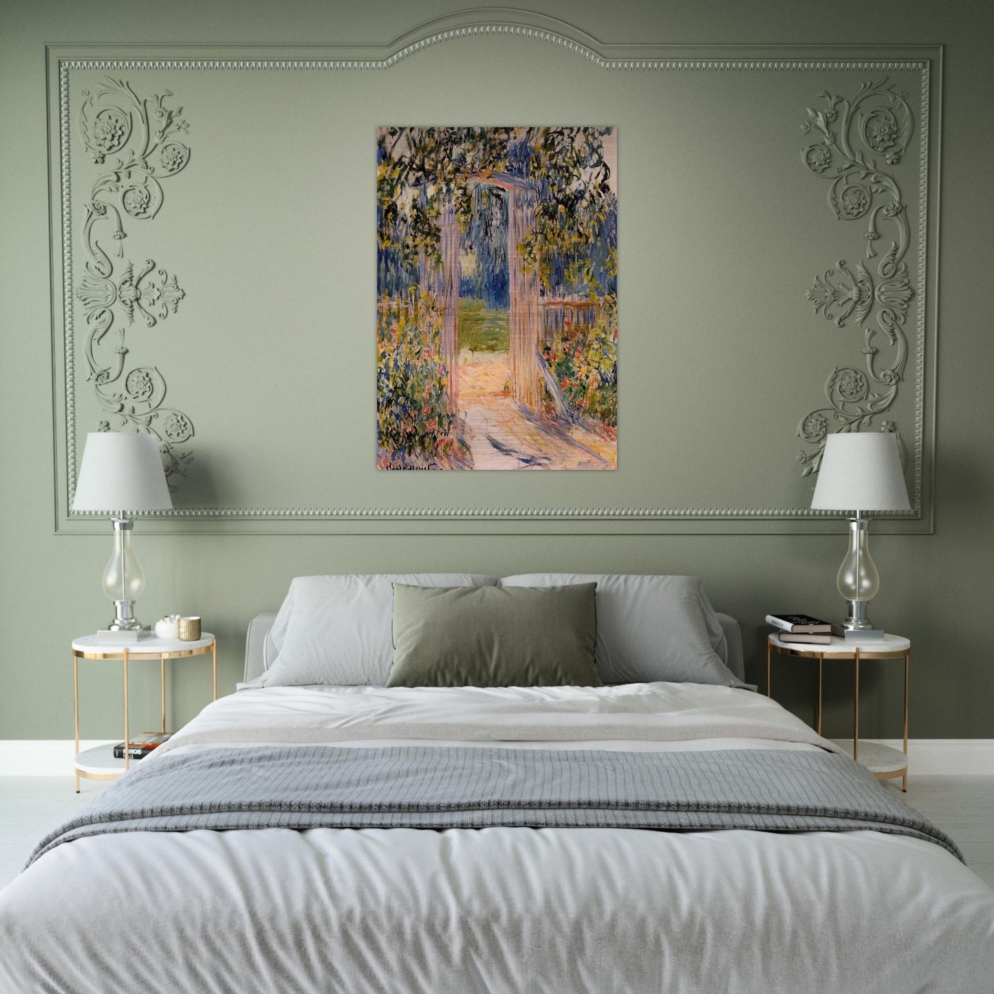 The Garden Gate - claude monet Brushed Aluminum Print - 70x100 cm / 28x40 inches | claude monet Aluminum Print | claude monet Prints
