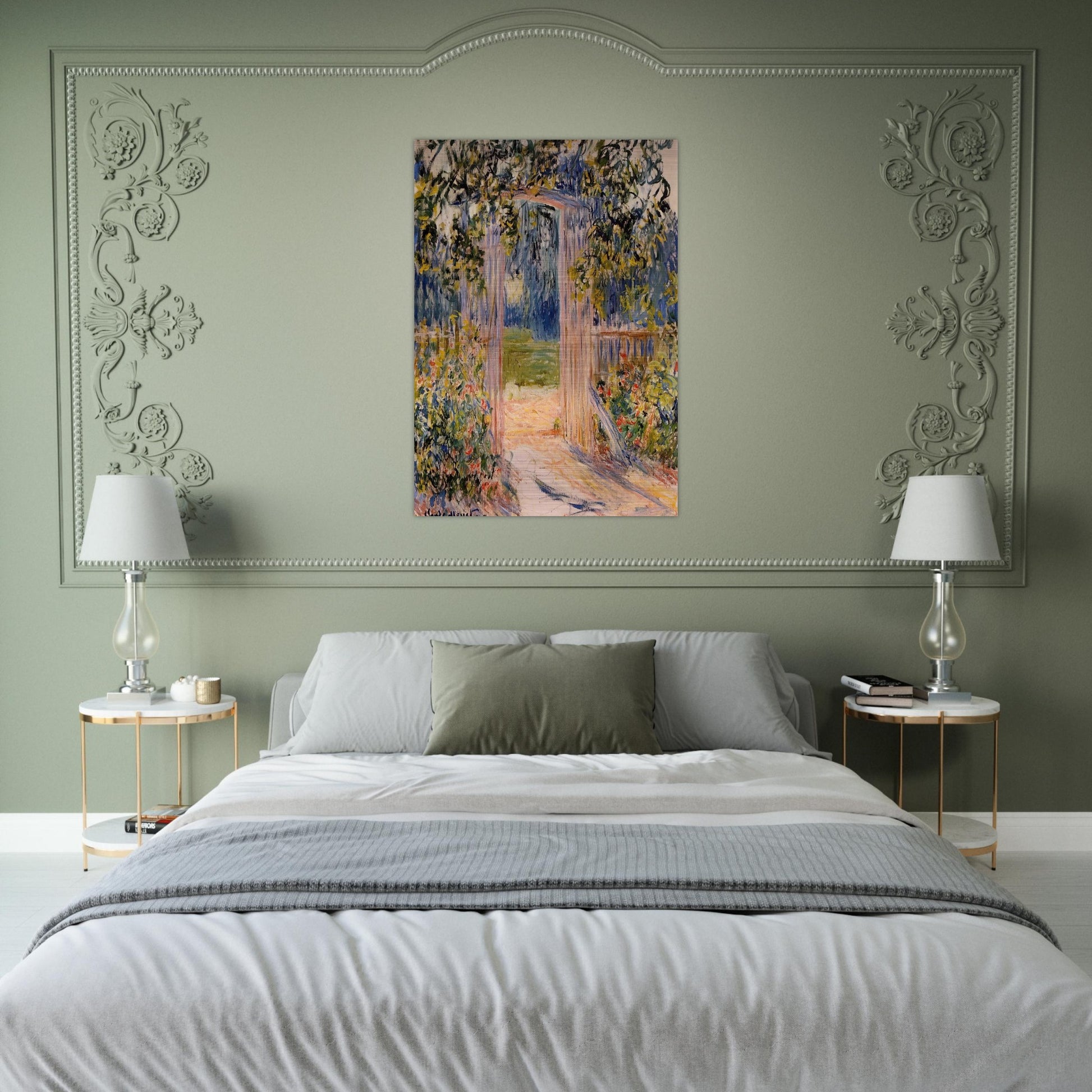 The Garden Gate - claude monet Brushed Aluminum Print - 70x100 cm / 28x40 inches | claude monet Aluminum Print | claude monet Prints