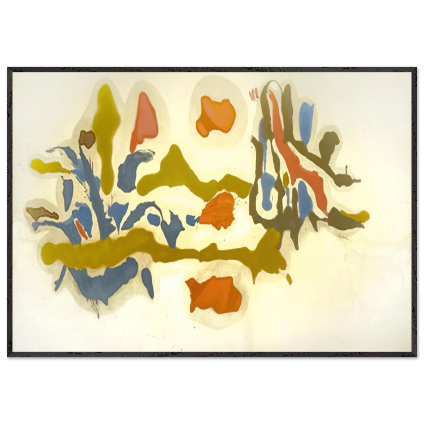 Helen Frankenthaler - Seascape with Dunes - 1962 Wall art - A3 (29.7 x 42  cm) - Premium Wooden Framed Poster With Fine Art Paper-canvas - White frame