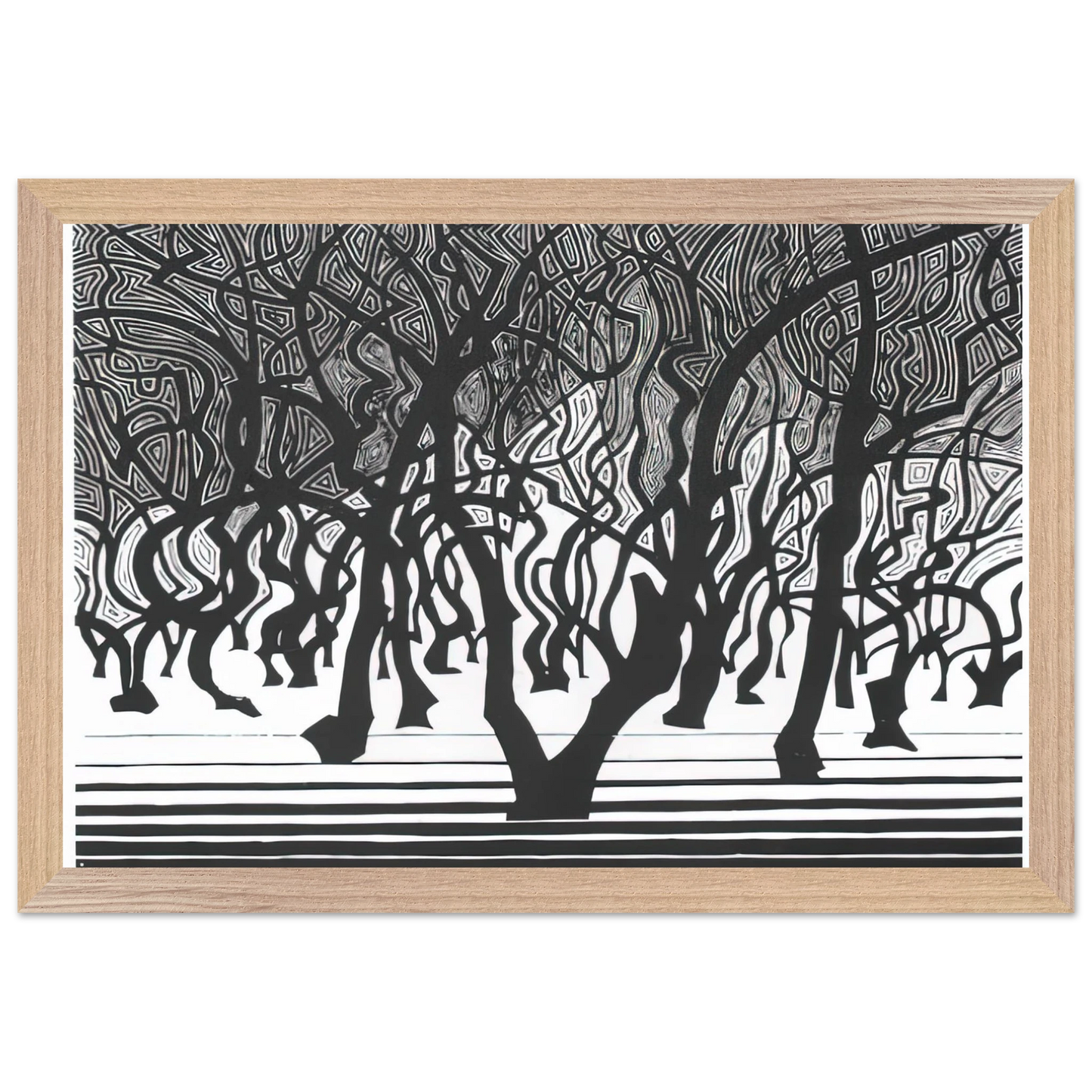 MC Escher - WOODS NEAR MENTON Wall Art - 60x80 cm / 24x32 inches - Fine Art Poster-canvas - -