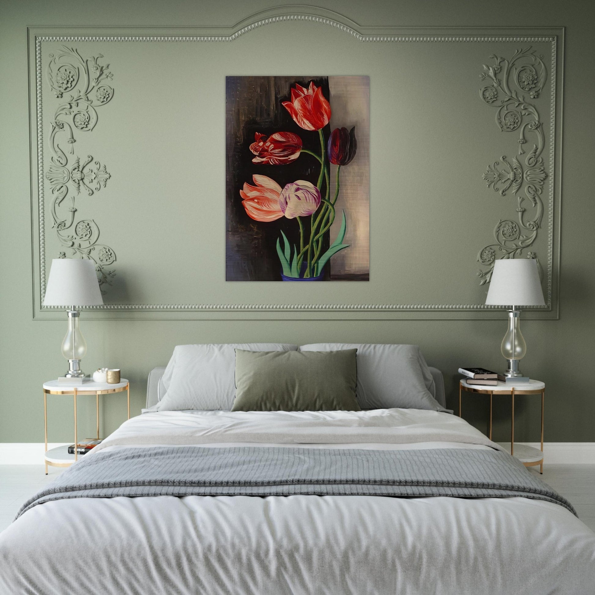 TULIPS - Moise Kisling Brushed Aluminum Print - 70x100 cm / 28x40 inches | Moise Kisling Aluminum Print | Moise Kisling Prints