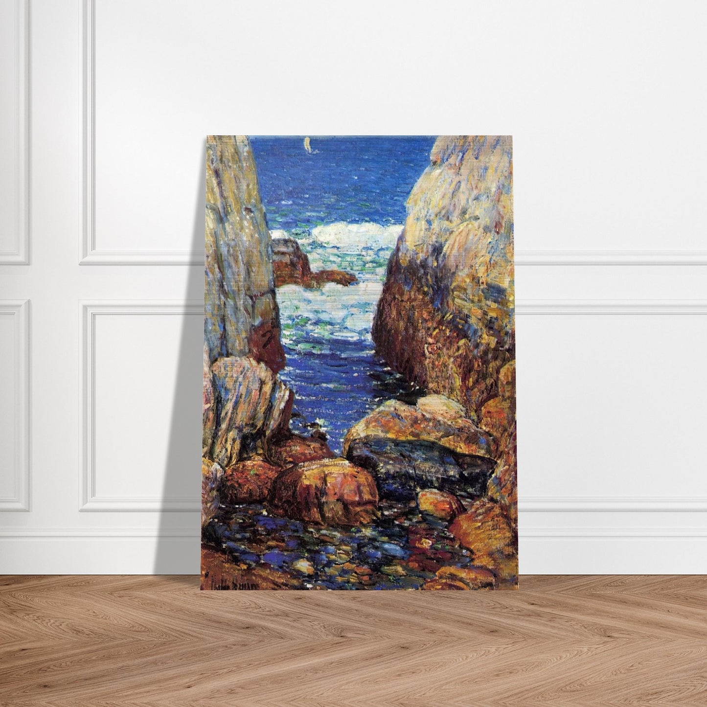 Sea and Rocks, Appledore, Isles of Shoals - Childe Hassam Brushed Aluminum Print - 70x100 cm / 28x40 inches | Childe Hassam Aluminum Print | Childe Hassam Prints