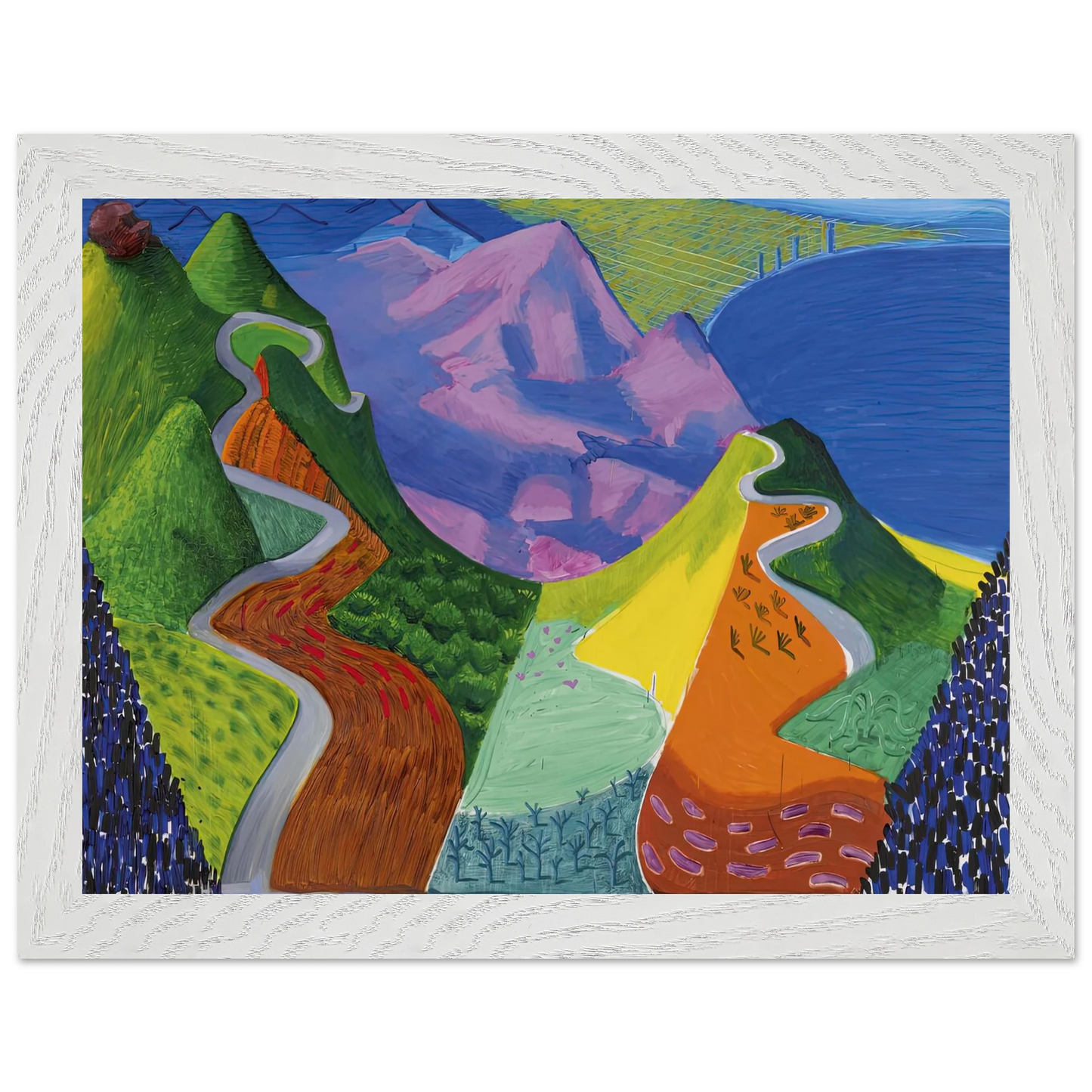 David Hockney - David Hockney Wall art - 20x25 cm / 8x10 inches - Premium Wooden Framed Poster With Fine Art Paper-canvas - White frame