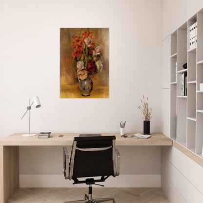 Vase of Gladiolas and Roses - Pierre-Auguste Renoir Brushed Aluminum Print - 70x100 cm / 28x40 inches | Pierre-Auguste Renoir Aluminum Print | Pierre-Auguste Renoir Prints