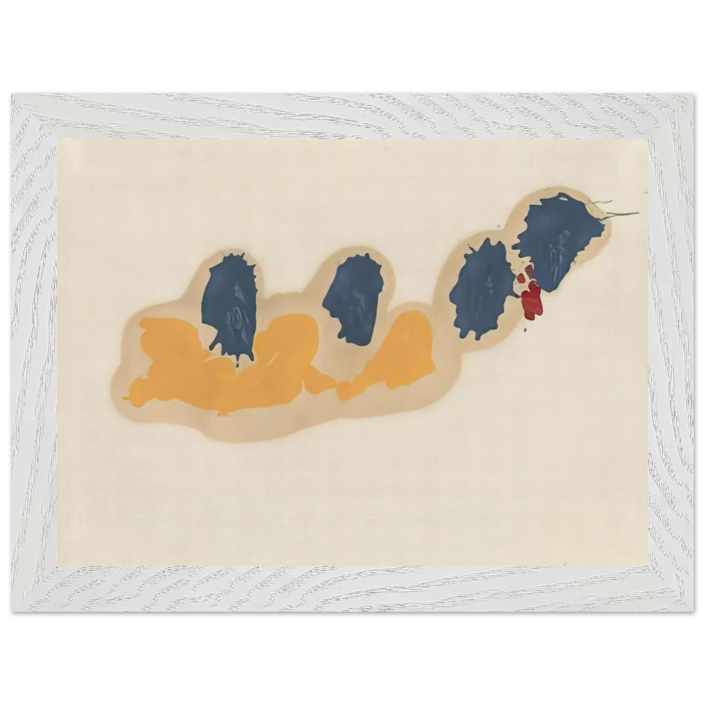 Helen Frankenthaler - April IV - 1960 Wall art - 50x70 cm / 20x28 inches - Premium Wooden Framed Poster With Fine Art Paper-canvas - White frame