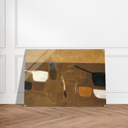 Brown Still Life - 1957 - William Scott Acrylic Print - 70x100 cm / 28x40″ inches | William Scott Wall Art | William Scott Prints