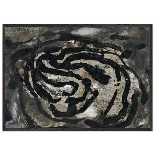 Untitled EL X - 1966 - Emil Schumacher 70x100 cm / 28x40 inches Framed Art Print – Black Wooden Frame