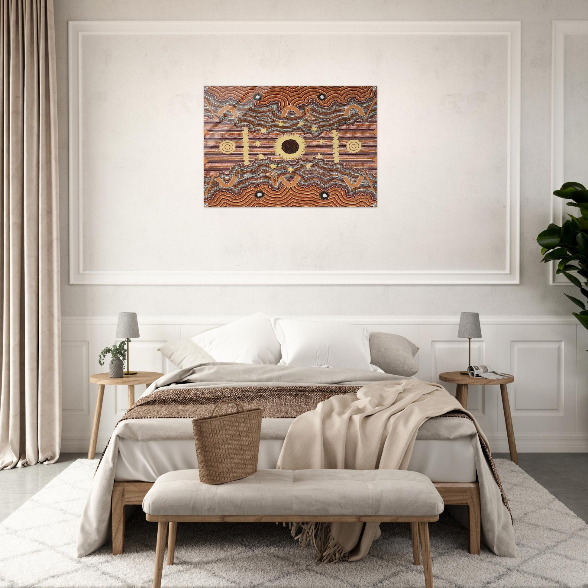 Untitled - 1990 - Clifford Possum Tjapaltjarri Acrylic Print - 70x100 cm / 28x40″ inches