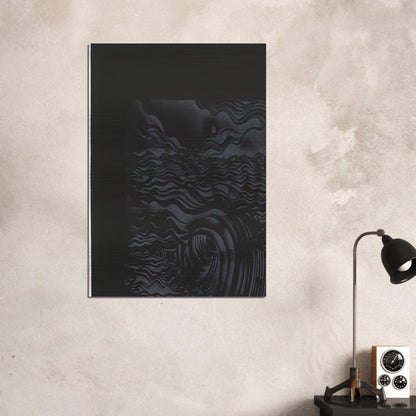 STUDY FOR AN UNTITLED PRINT WHITE ON BLACK 1982 - Lee Bontecou Brushed Aluminum Print - 70x100 cm / 28x40 inches | Lee Bontecou Aluminum Print | Lee Bontecou Prints