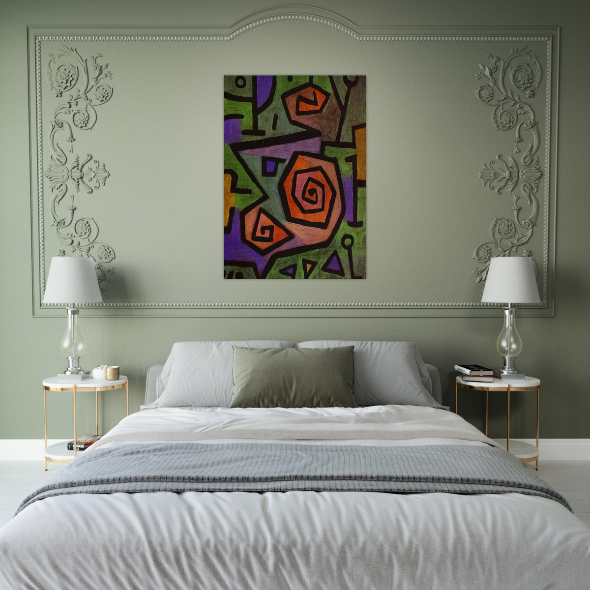 HEROIC ROSES 1938 - Paul Klee Brushed Aluminum Print - 70x100 cm / 28x40 inches | Paul Klee Aluminum Print | Paul Klee Prints