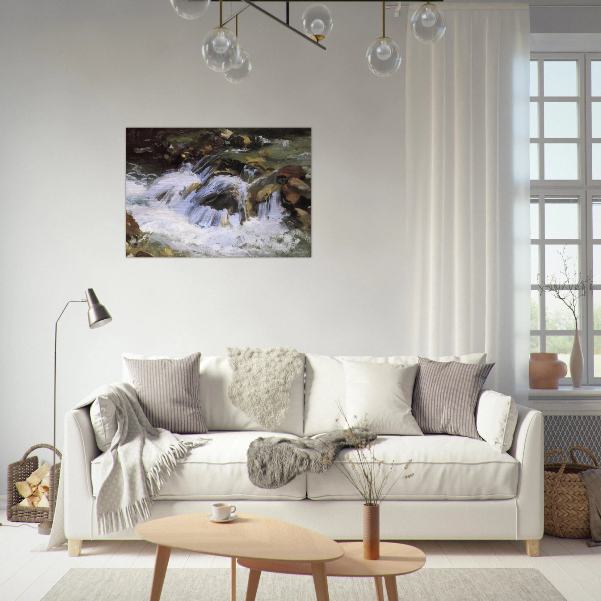 A Mountain Stream, Tyrol - John Singer Sargent Brushed Aluminum Print - 70x100 cm / 28x40 inches | John Singer Sargent Aluminum Print | John Singer Sargent Prints