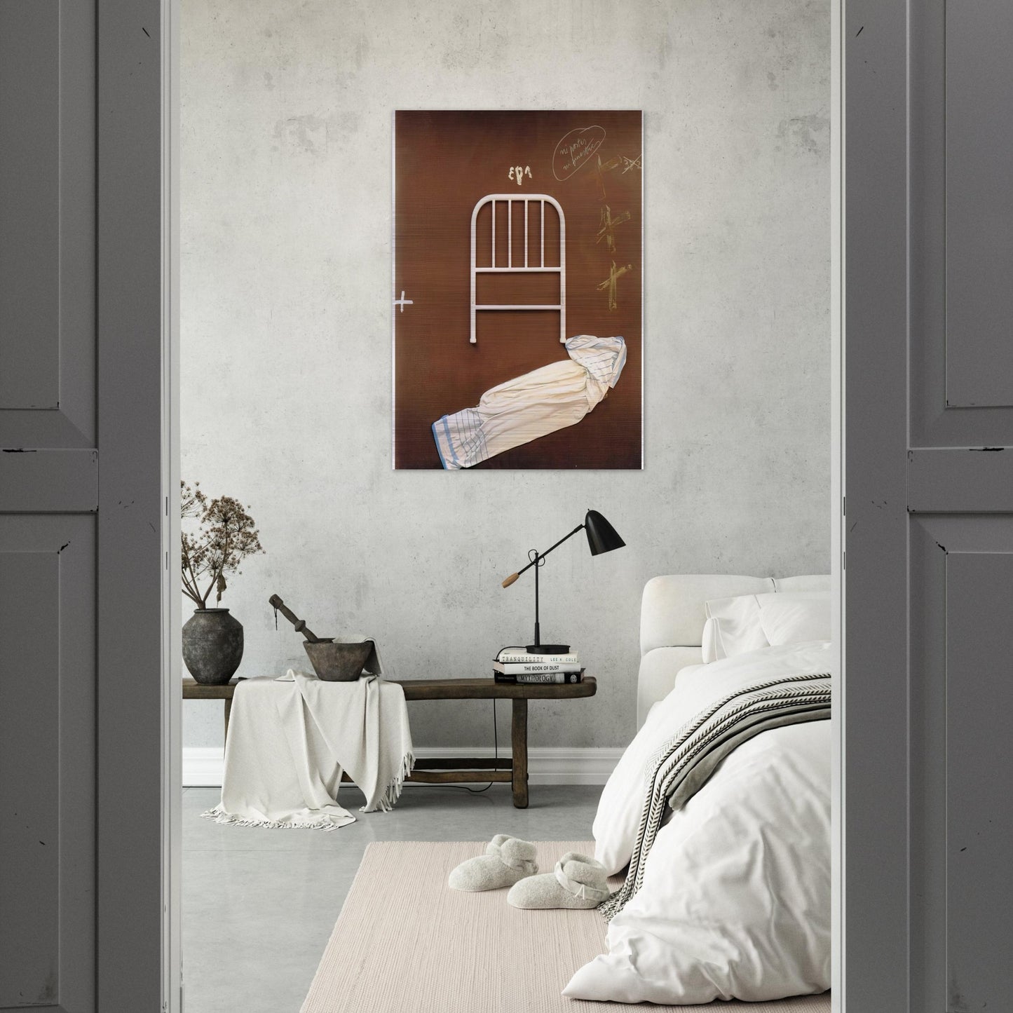 NO DOORS OR WINDOWS 1993 - Antoni Tapies Brushed Aluminum Print - 70x100 cm / 28x40 inches | Antoni Tapies Aluminum Print | Antoni Tapies Prints