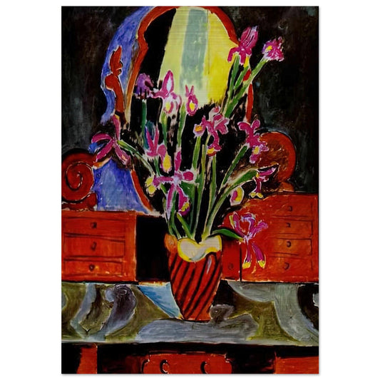 VASE OF IRISES 1912 - Henri Matisse Brushed Aluminum Print - 70x100 cm / 28x40 inches | Henri Matisse Aluminum Print | Henri Matisse Prints