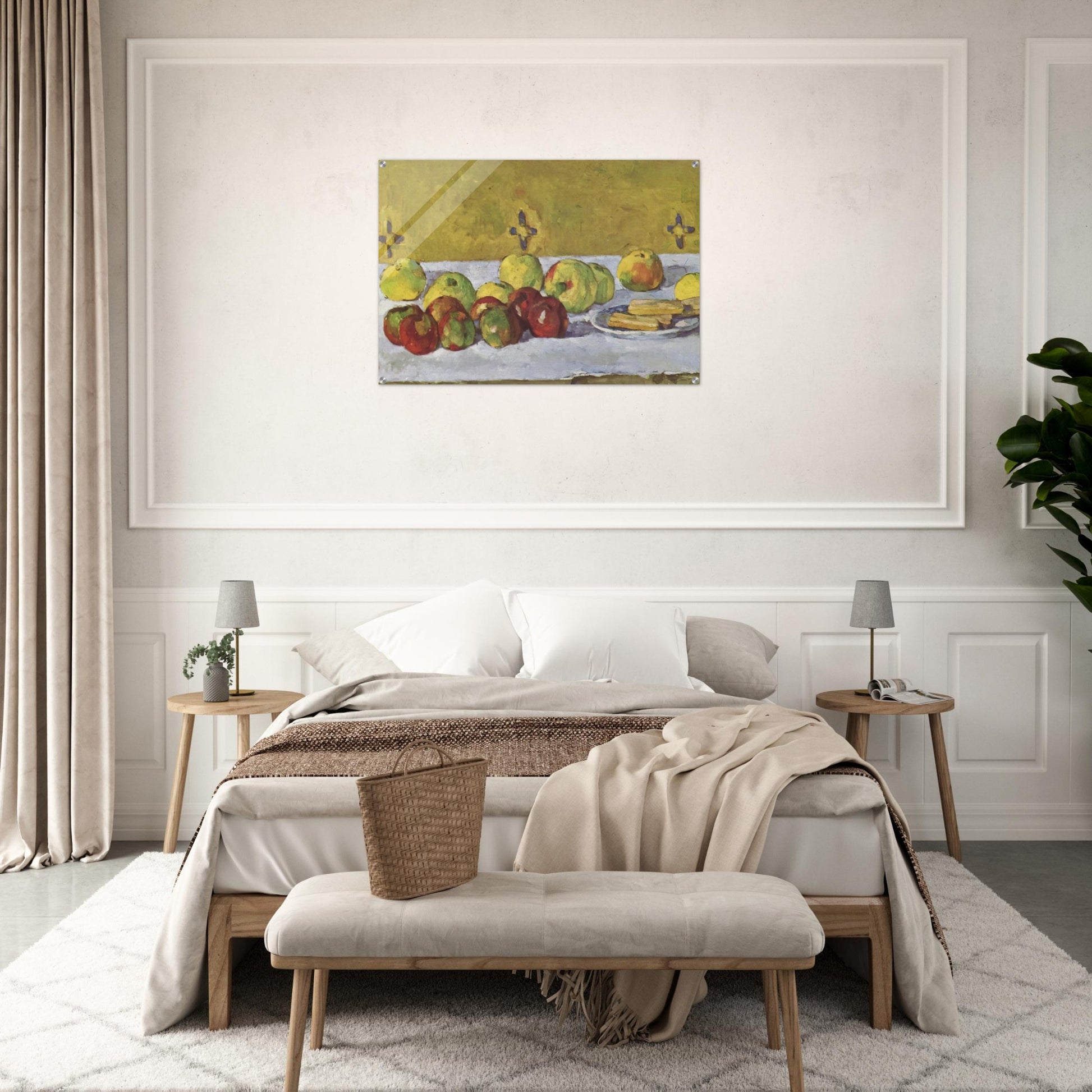 Still life with apples and biscuits - Paul Cézanne Acrylic Print - 70x100 cm / 28x40″ inches | Paul Cézanne Wall Art | Paul Cézanne Prints