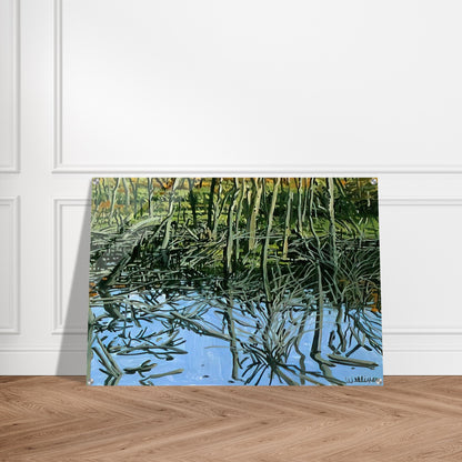 Study for Low Water - Knight's Flowage - 1980 - Neil Welliver Acrylic Print - 70x100 cm / 28x40″ inches