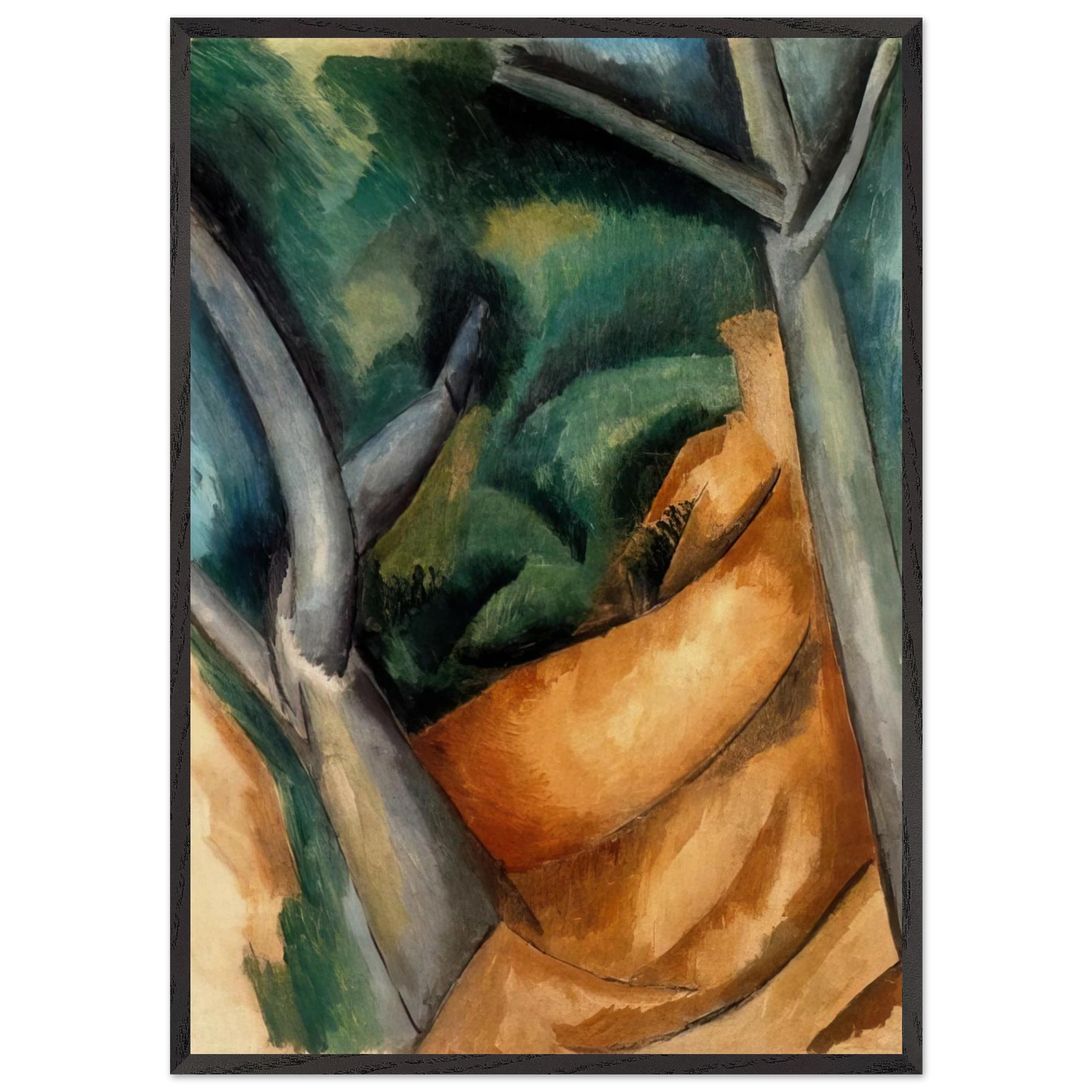 TREES AT ESTAQUE 1908 - Raoul Dufy 70x100 cm / 28x40 inches Framed Art Print – Black Wooden Frame