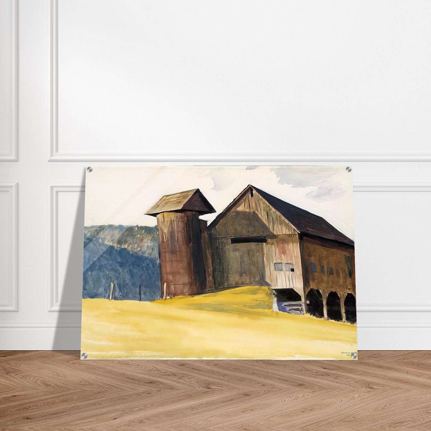 Barn and Silo, Vermont - Edward Hopper Acrylic Print - 70x100 cm / 28x40″ inches