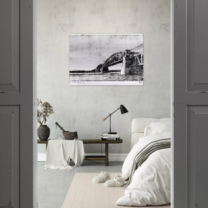 RAILWAY BRIDGE OOSTERBEEK - MC Escher Brushed Aluminum Print - 70x100 cm / 28x40 inches | MC Escher Aluminum Print | MC Escher Prints