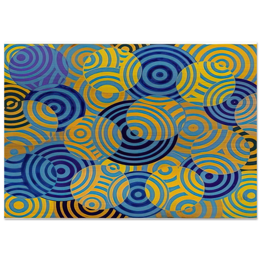 Interférences en bleu et jaune No. 642 - 1963 - Antonio Asis Brushed Aluminum Print - 70x100 cm / 28x40 inches | Antonio Asis Aluminum Print | Antonio Asis Prints